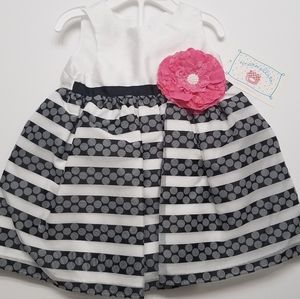 Marmelatta Black and White Striped Dress